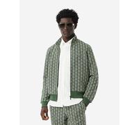 Felpa Lacoste Parigi Monogram Full Zip verde bianco - XS