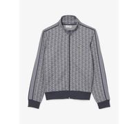 Felpa Lacoste Paris Monogram Full Zip grigio nero - L