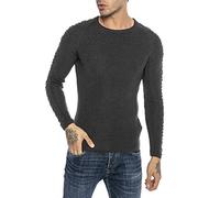 Felpa lavorata a Maglia da Uomo Maglione in Cotone Slim Fit Cross Lines
