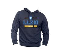 Felpa Lazio Regione Roma Italia Biancocelesti Aquila Capitale Colosseo (XL, Blu)