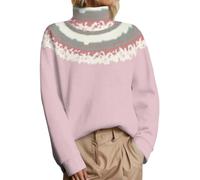 Felpa Leggera Donna Casual, Maglione Girocollo a Maniche Lunghe, Pullover Invernale in Morbido Pile Foderato con Motivo a Tema e Design del Colletto per Un Outfit Casual Caldo e Confortevole.