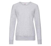 Fruit Of The Loom - Felpa leggera da donna, con maniche raglan, 240 g/m² Grigio mlange XS