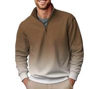 Felpa Leggera Uomo con Zip Senza Cappuccio Taglie Forti Cappotti Comodi Sweatshirt Stampa alla Moda Sportivo Autunno Inverno Jacket Leggeri Calda Giacchina Larghi Basico Felpa Comodo Classic