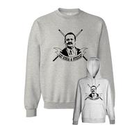 Felpa Lei Gioca a Stecca? Fantozzi Catellani grigia con cappuccio o girocollo