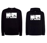 Felpa L'odio film nera felpata con cappuccio e girocollo unisex la hainem 1995