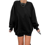 Felpa Los Angeles da donna - Pullover oversize a maniche lunghe - Girocollo - Basic - Senza cappuccio - Per adolescenti e ragazze - Vintage, Nero , XXL