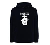Felpa LOU REED velvet underground nera con cappuccio o girocollo musica rock 70