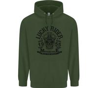 Felpa Lucky Rider Dead Head Motorbike Biker Uomo