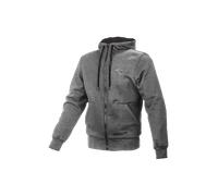 Macna Nuclone Felpa con cappuccio con zip del motociclo, grigio, taglia M per maschi