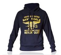 FELPA MAGLIA CON CAPPUCCIO MILITARE BLU NAVY SEALS MADE IN USA
