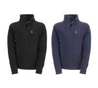 FELPA MAGLIA UOMO MICROPILE WOLF DA LAVORO MEZZA ZIP NERO/BLU TG.M-XXXL KAPRIOL