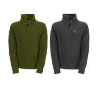 FELPA MAGLIA UOMO MICROPILE WOLF LAVORO MEZZA ZIP GRIGIO/VERDE TG.M-XXXL KAPRIOL