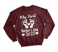 Felpa maglione donna bambino piedi la mia prima festa della mamma...