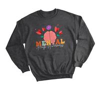 Felpa maglione donna Brain Flowers consapevolezza salute mentale regalo...