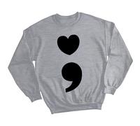 Felpa maglione donna cuore e virgola consapevolezza salute mentale ansia #MHA