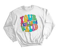 Felpa maglione donna Feelings Are Valid consapevolezza salute mentale ansia #MHA