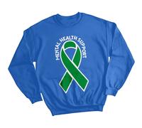 Felpa maglione donna nastro verde consapevolezza salute mentale regalo...