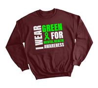 Felpa maglione donna nastro verde consapevolezza salute mentale regalo...