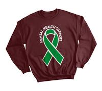 Felpa maglione donna nastro verde consapevolezza salute mentale regalo...