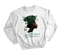 Felpa maglione donna verde floreale consapevolezza salute mentale regalo...