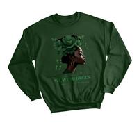 Felpa maglione donna verde floreale consapevolezza salute mentale regalo...