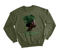 Felpa maglione donna verde floreale consapevolezza salute mentale regalo...