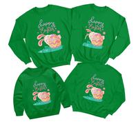 Felpa maglione Family Bunny Hugging Egg Happy Easter vestito abbinato #ED