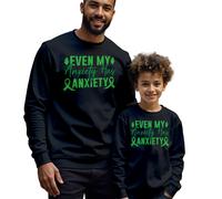 Felpa Maglione Uomo Bambini Anche La Mia Ansia Consapevolezza Salute...