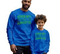 Felpa Maglione Uomo Bambini Anche La Mia Ansia Consapevolezza Salute...