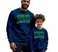 Felpa Maglione Uomo Bambini Anche La Mia Ansia Consapevolezza Salute...