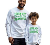 Felpa Maglione Uomo Bambini Anche La Mia Ansia Consapevolezza Salute...