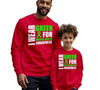 Felpa maglione uomo bambino nastro verde consapevolezza salute mentale...