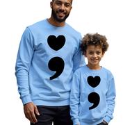 Felpa maglione uomo bambino punto e virgola cuore consapevolezza salute...