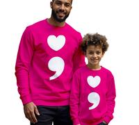 Felpa maglione uomo bambino punto e virgola cuore consapevolezza salute...