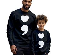 Felpa maglione uomo bambino punto e virgola cuore consapevolezza salute...