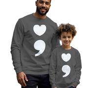 Felpa maglione uomo bambino punto e virgola cuore consapevolezza salute...