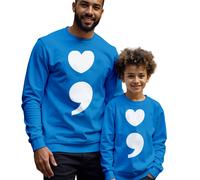 Felpa maglione uomo bambino punto e virgola cuore consapevolezza salute...