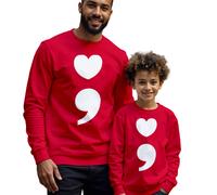Felpa maglione uomo bambino punto e virgola cuore consapevolezza salute...