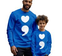 Felpa maglione uomo bambino punto e virgola cuore consapevolezza salute...