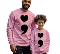 Felpa maglione uomo bambino punto e virgola cuore consapevolezza salute...