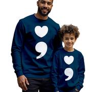Felpa maglione uomo bambino punto e virgola cuore consapevolezza salute...