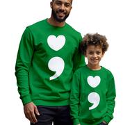 Felpa maglione uomo bambino punto e virgola cuore consapevolezza salute...