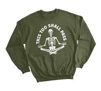 Felpa maglione uomo meditazione scheletro consapevolezza salute mentale...