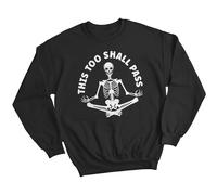 Felpa maglione uomo meditazione scheletro consapevolezza salute mentale...