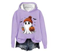 Felpa Manica Lunga Halloween da Donna Horror Sweatshirt Con Cappuccio Ghost Goth Punk Vintage Taglie Forti Fantasia Gotico Divertente Specifico
