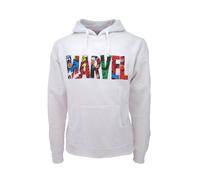 FELPA MARVEL Con Cappuccio Logo Fumetti ORIGINALE Adulto/a UFFICIALE Nuova
