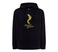 Felpa Michael Jackson nera autografo oro Bad cappuccio o girocollo anni 80 90