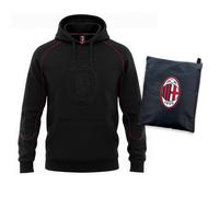 Felpa Milan A.C. con cappuccio in cotone garzato con sacca S M L XL XXL unisex
