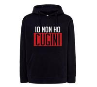 Felpa MILANISTA Nera con cappuccio o girocollo Io non ho Cugini derby di milano
