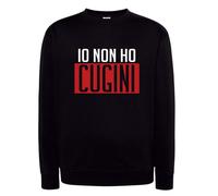 Felpa MILANISTA Nera Io non ho Cugini con cappuccio o girocollo derby di milano